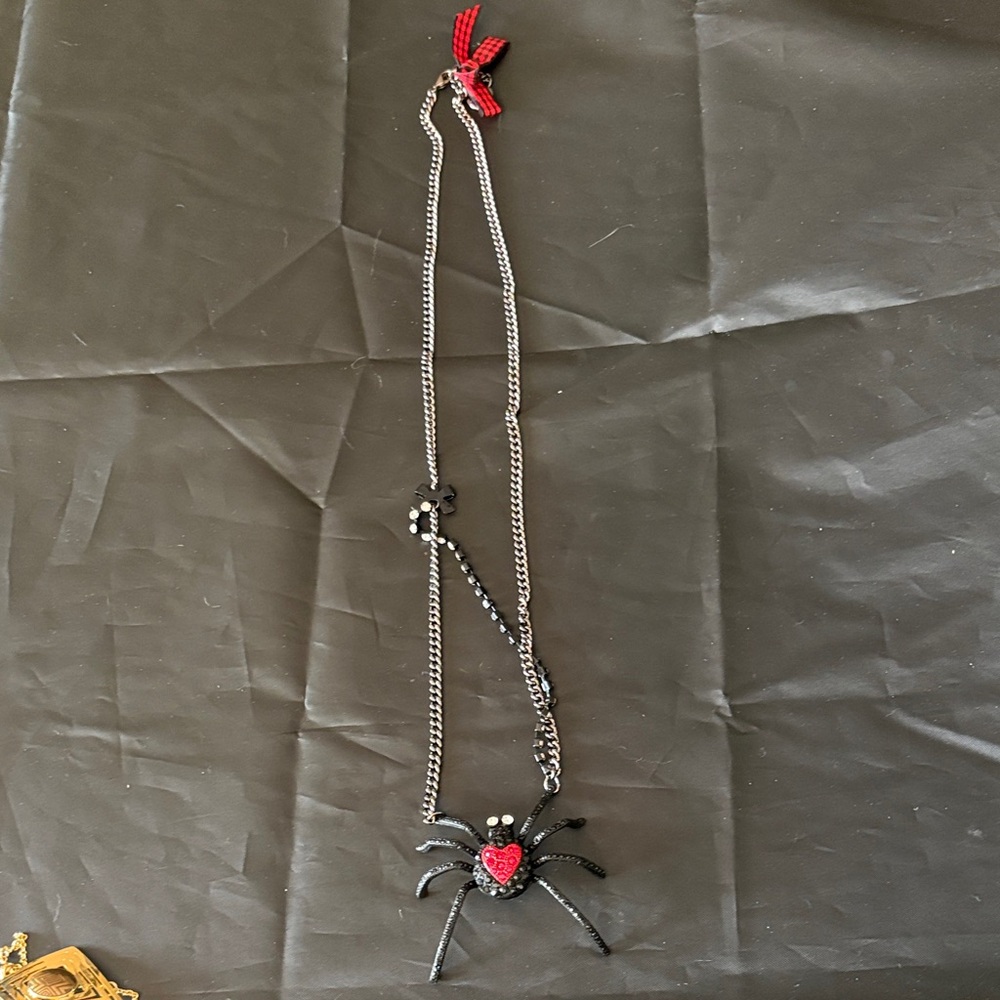Avon Black and Red Spider Necklace